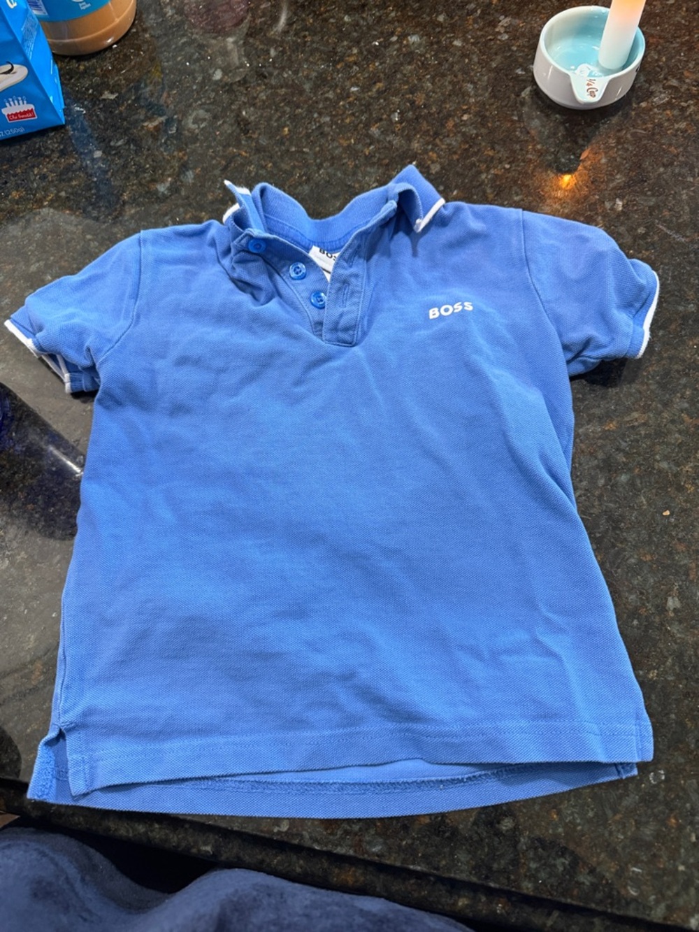 BOSS Boys Royal Blue Polo with Contrast Trim